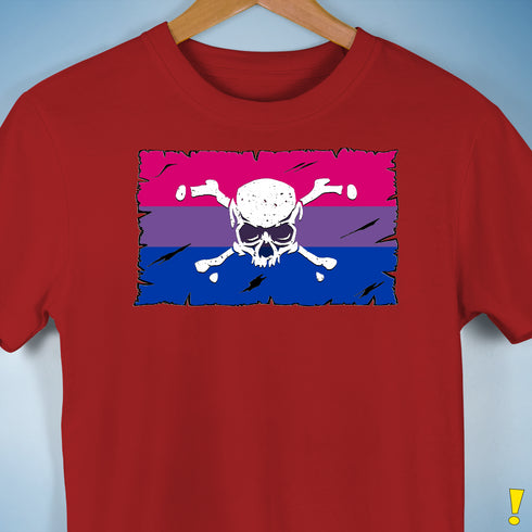 Bisexual Pride Pirate Flag Premium Unisex T-Shirt - Red